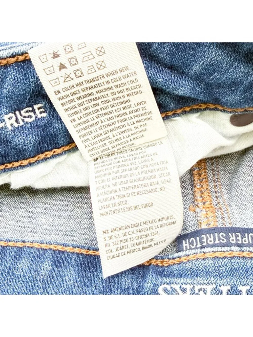 American Eagle Hi-Rise Shorts Size 4 Shortie Next Level Stretch Distressed Tacos
